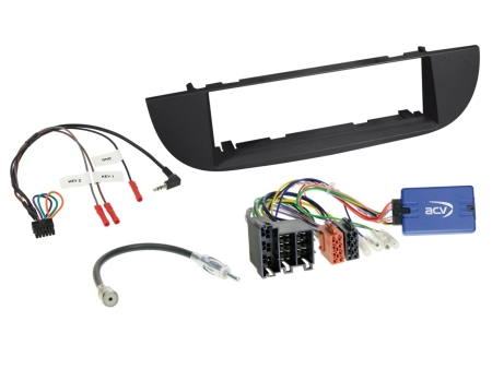 1-DIN Asennuskehys Fiat 500 musta 2007-2015 ryhmässä Autohifi / Mikä sopii autooni / Fiat / 500 @ BRL (700611094221)