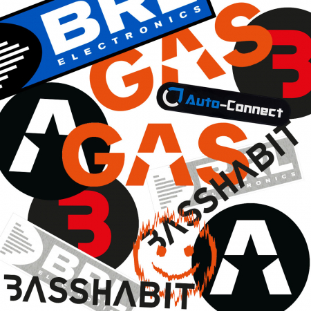 Mixat paket med 13 stickers, medium ryhmässä Autohifi / Tarvikkeet / Merchandise @ BRL Electronics (SETSTICKERMIXM)