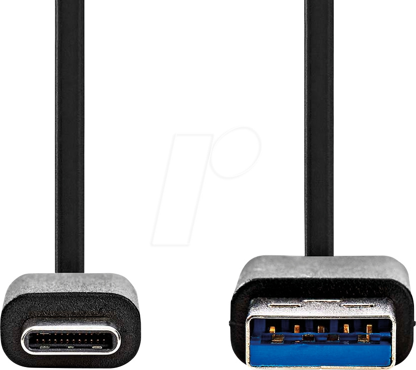 NEDIS CCGW61600BK10 USB-A-USB-C-kaapeli, musta, 1 metri
