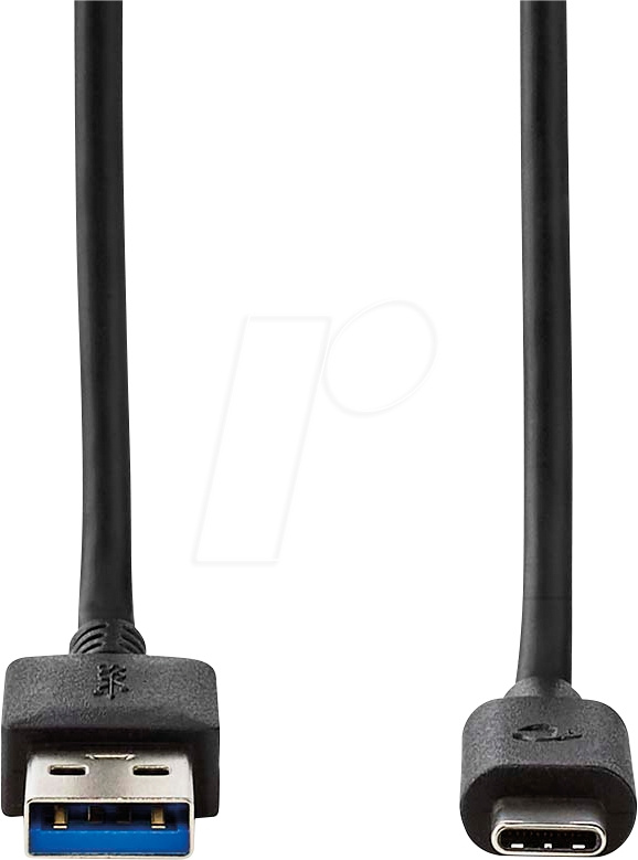 NEDIS CCGW61600BK20 USB-A-USB-C-kaapeli, musta, 2 metriä