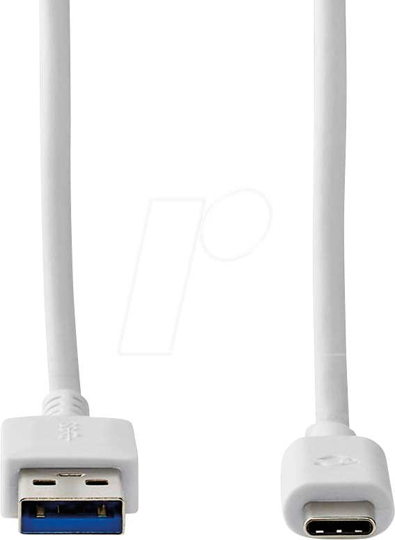 NEDIS CCGW61600WT10 USB-A-USB-C-kaapeli, valkoinen, 1 metri