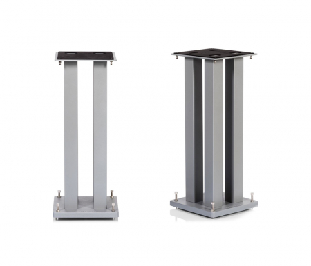 Norstone Stylum Square, högtalarstativ i silverfinish ryhmässä Kotihifi / Tarvikkeet / Kaiutintarvikkeet @ BRL Electronics (143NORSTYSQSRS)
