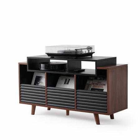 NorStone Oslo Vinyl 1200 mediapenkki musta/pähkinä ryhmässä Uutuudet @ BRL (143OSLOVI1200BSW)