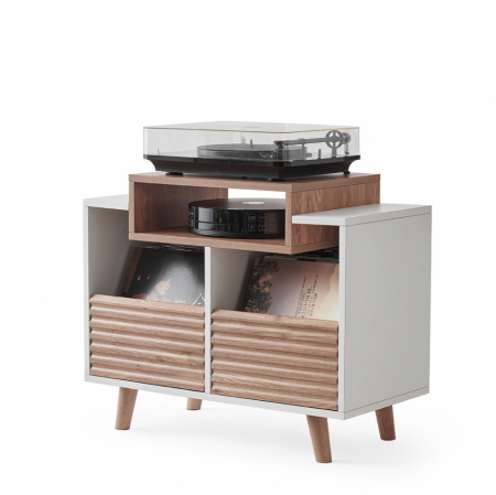 NorStone Oslo Vinyl 800 Mediataso, valkoinen/tammi ryhmässä Uutuudet @ BRL (143OSLOVI800WO)