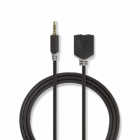 Nedis AUX kabel, 1x 3,5mm hane till 2x 3,5mm honor ryhmässä Autohifi / Älypuhelin autossa / Tarvikkeet @ BRL Electronics (176CABW22100AT02)