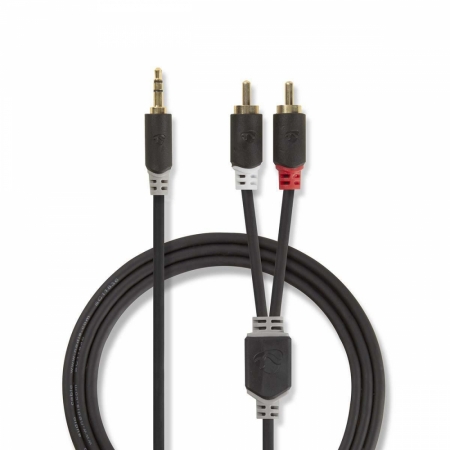 Nedis stereokabel, 1x 3,5mm hane till 2x RCA hane ryhmässä Autohifi / Älypuhelin autossa / Tarvikkeet @ BRL Electronics (176CABW22200ATVAR)