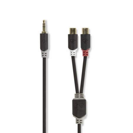 Nedis stereokabel, 1x 3,5mm hane till 2x RCA hona, 0,2m ryhmässä Autohifi / Älypuhelin autossa / Tarvikkeet @ BRL Electronics (176CABW22250AT02)