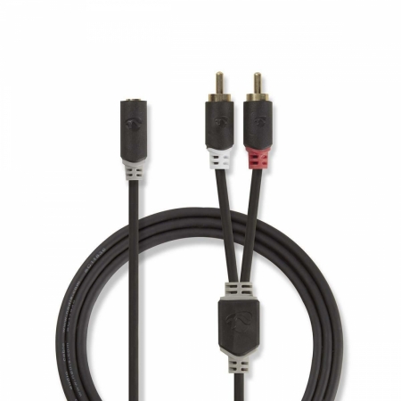 Nedis stereokabel med 2x RCA-hane till 1x 3,5mm hona, 0,2m ryhmässä Autohifi / Älypuhelin autossa / Tarvikkeet @ BRL Electronics (176CABW22255AT02)