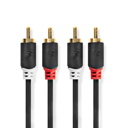 Nedis stereoäänikaapeli, 2×RCA–2×RCA, 0,5 metriä ryhmässä Kotihifi / Kaapelit / Analogiset kaapelit osoitteessa BRL (176CABW24200AT05)