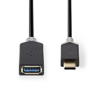 Nedis USB 3.0-kabel USB-C hane - A-hona 0.15m ryhmässä Kotihifi / Kaapelit / Muut kaapelit ja adapterit @ BRL Electronics (176CBW61710AT015)