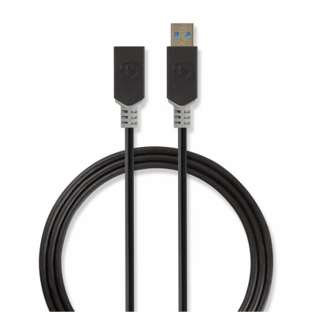 Nedis USB 3.0 USB-A hane till USB-A hona, 2m ryhmässä Kotihifi / Kaapelit / Muut kaapelit ja adapterit @ BRL Electronics (176CCBW61010AT20)