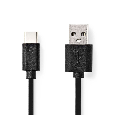 Nedis USB-A–USB-C-kaapeli, 15 W, 1 metri ryhmässä Kotihifi / Kaapelit / Muut kaapelit ja adapterit osoitteessa BRL (176CCGL60600BK10)