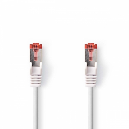 Nedis SF/FTP CAT6 nätverkskabel, hane-hane 0.15m, vit