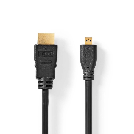 Nedis HDMI–Micro-HDMI-kaapeli, 1,5 metriä ryhmässä Kotihifi / Kaapelit / HDMI osoitteessa BRL (176CVGL34700BK15)