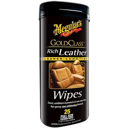 Meguiars Gold Class Rich Leather Wipes ryhmässä Autohifi / Autonhoito / Sisätilat @ BRL Electronics (178G10900)