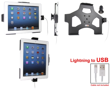 Brodit Kiinnike kaapeliliitäntään, Apple iPad 4th Gen (A1458, A1459, A1460)/With Retina (Lightning Connector) ryhmässä Autohifi / Älypuhelin autossa / Älypuhelimen pidikkeet @ BRL (240514453)