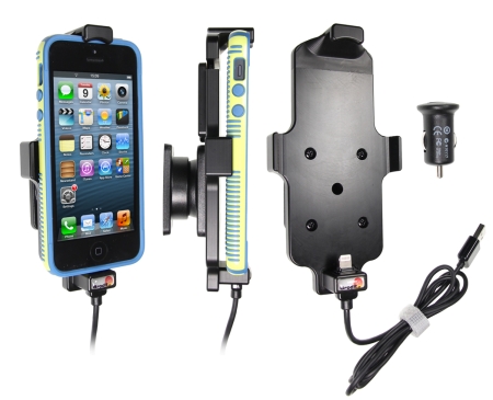 Brodit aktiivinen pidike USB-kaapelilla ja tupakansytyttimen adapterilla, Apple iPhone 5/5C/5S/SE ryhmässä Autohifi / Älypuhelin autossa / Älypuhelimen pidikkeet @ BRL (240521500)
