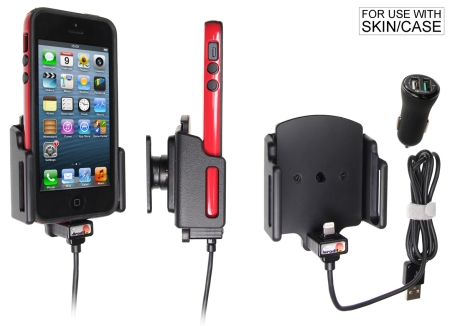 Brodit aktiivinen pidike USB-kaapelilla ja tupakansytyttimen adapterilla, Apple iPhone 12 Mini/13 Mini/5/5C/5S/SE ryhmässä Autohifi / Älypuhelin autossa / Älypuhelimen pidikkeet @ BRL (240521502)