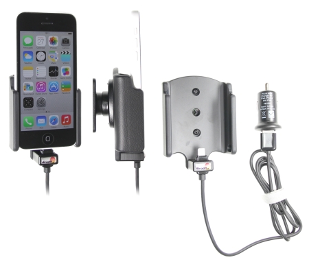 Brodit Aktiivinen pidike USB-kaapelilla ja tupakansytyttimen adapterilla, Apple iPhone 5C  ryhmässä Autohifi / Älypuhelin autossa / Älypuhelimen pidikkeet @ BRL (240521562)