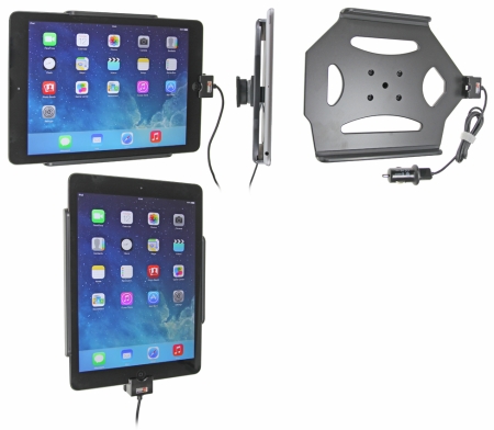 Brodit Aktiv-teline USB-kaapelilla ja tupakansytyttimen adapterilla, Apple iPad 5th Gen (A1822, A1823)/9.7 6th Gen (A1893, A1954)/9.7 New/Air (A1474, A1475, A1476) ryhmässä Autohifi / Älypuhelin autossa / Älypuhelimen pidikkeet @ BRL (240521577)