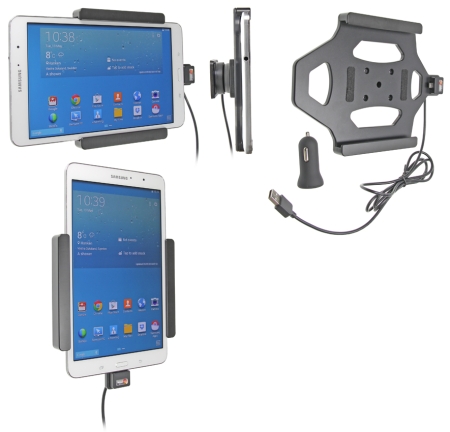 Brodit aktiivinen pidike USB-kaapelilla ja tupakansytyttimen adapterilla, Samsung Galaxy Tab PRO 8.4 SM-T320/SM-T325 ryhmässä Autohifi / Älypuhelin autossa / Älypuhelimen pidikkeet @ BRL (240521616)