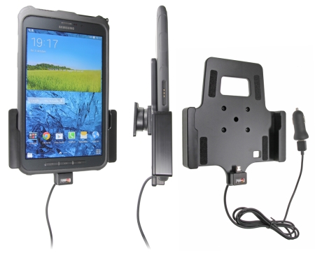 Brodit Aktiivinen pidike USB-kaapelilla ja tupakansytyttimen adapterilla, Samsung Galaxy Tab Active 8.0 SM-T365  ryhmässä Autohifi / Älypuhelin autossa / Älypuhelimen pidikkeet @ BRL (240521676)