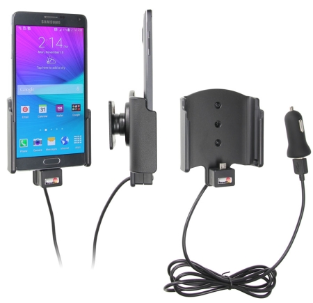 Brodit Aktiivinen pidike USB-kaapelilla ja tupakansytytin-adapterilla, Samsung Galaxy Note 4  ryhmässä Autohifi / Älypuhelin autossa / Älypuhelimen pidikkeet @ BRL (240521683)