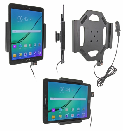 Brodit Aktiivinen pidike USB-kaapelilla ja tupakansytyttimen adapterilla, Samsung Galaxy Tab S2 9.7 SM-T810/SM-T813/SM-T815/SM-T819  ryhmässä Autohifi / Älypuhelin autossa / Älypuhelimen pidikkeet @ BRL (240521782)