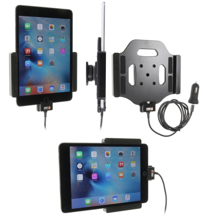 Brodit aktiivinen pidike USB-kaapelilla ja tupakansytyttimen adapterilla, Apple iPad Mini 2019/4 (A1538, A1550)/5th Gen (A2124, A2125, A2126, A2133) ryhmässä Autohifi / Älypuhelin autossa / Älypuhelimen pidikkeet @ BRL (240521793)