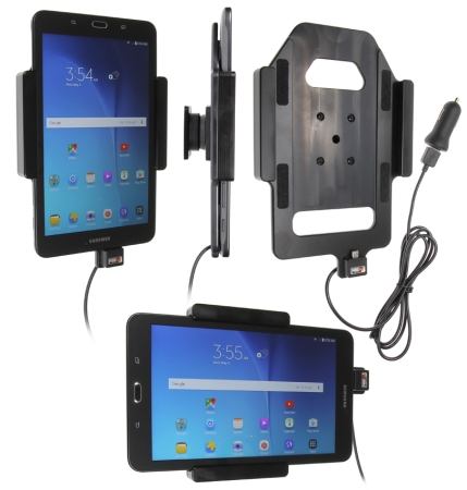 Brodit Aktiivinen pidike USB-kaapelilla ja tupakansytyttimen adapterilla, Samsung Galaxy Tab E 8.0  ryhmässä Autohifi / Älypuhelin autossa / Älypuhelimen pidikkeet @ BRL (240521835)