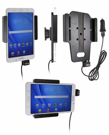 Brodit Aktiivinen pidike USB-kaapelilla ja tupakansytyttimen adapterilla, Samsung Galaxy Tab A 7.0 (2016) SM-T280/SM-T285  ryhmässä Autohifi / Älypuhelin autossa / Älypuhelimen pidikkeet @ BRL (240521897)