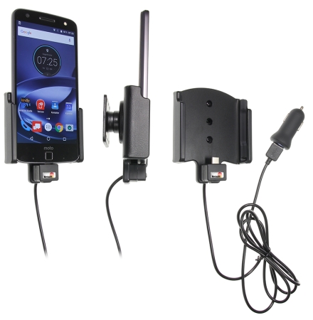 Brodit Aktiivinen pidike USB-kaapelilla ja tupakansytyttimen adapterilla, Motorola Moto Z Force Droid  ryhmässä Autohifi / Älypuhelin autossa / Älypuhelimen pidikkeet @ BRL (240521912)