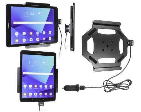 Brodit Aktiv-teline USB-kaapelilla ja tupakansytyttimen adapterilla, Samsung Galaxy Tab S3 9.7 SM-T820/SM-T825  ryhmässä Autohifi / Älypuhelin autossa / Älypuhelimen pidikkeet @ BRL (240521968)