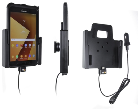 Brodit Aktiivinen pidike USB-kaapelilla ja tupakansytyttimen adapterilla, Samsung Galaxy Tab Active 2 SM-T390/SM-T395/3 SM-T570/SM-T575 ryhmässä Uutuudet @ BRL (240721002)