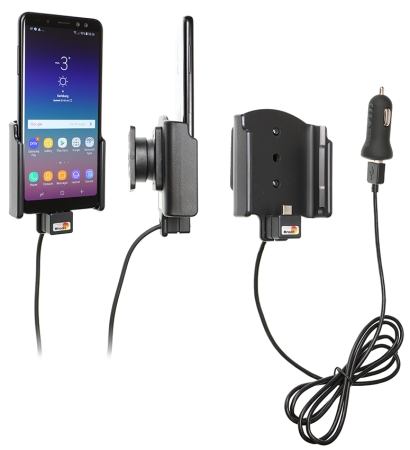 Brodit Aktiv-teline USB-kaapelilla ja tupakansytyttimen adapterilla, Samsung Galaxy A8 (2018)  ryhmässä Autohifi / Älypuhelin autossa / Älypuhelimen pidikkeet @ BRL (240721035)