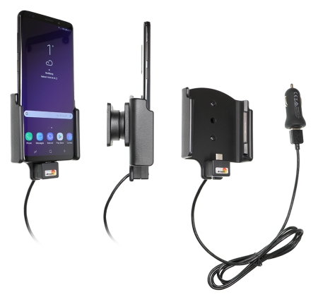Brodit aktiivinen pidike USB-kaapelilla ja tupakansytyttimen adapterilla, Samsung Galaxy S9+  ryhmässä Autohifi / Älypuhelin autossa / Älypuhelimen pidikkeet @ BRL (240721039)