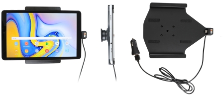 Brodit Aktiivinen pidike USB-kaapelilla ja tupakansytyttimen adapterilla, Samsung Galaxy Tab A 10.5 SM-T590/SM-T595  ryhmässä Autohifi / Älypuhelin autossa / Älypuhelimen pidikkeet @ BRL (240721079)