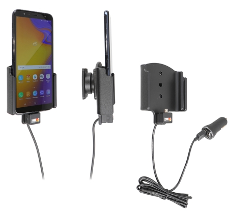 Brodit Aktiivinen pidike USB-kaapelilla ja tupakansytyttimen adapterilla, Samsung Galaxy J4+ (SM-J415)  ryhmässä Autohifi / Älypuhelin autossa / Älypuhelimen pidikkeet @ BRL (240721086)