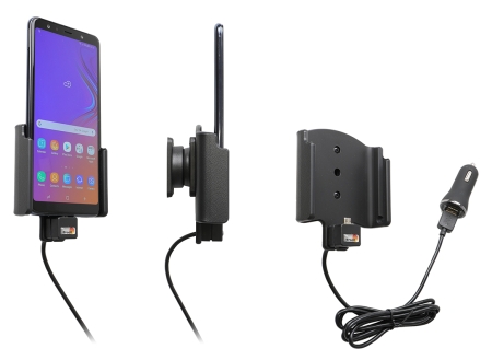Brodit Aktiv-teline USB-kaapelilla ja tupakansytyttimen adapterilla, Samsung Galaxy A7 2018 (SM-A750)  ryhmässä Autohifi / Älypuhelin autossa / Älypuhelimen pidikkeet @ BRL (240721098)