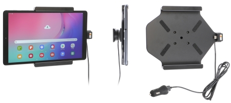 Brodit Aktiivinen pidike USB-kaapelilla ja tupakansytyttimen adapterilla, Samsung Galaxy Tab A 10.1 (2019) SM-T510/SM-T515  ryhmässä Autohifi / Älypuhelin autossa / Älypuhelimen pidikkeet @ BRL (240721132)