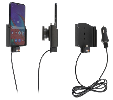 Brodit Aktiivinen pidike USB-kaapelilla ja tupakansytyttimen adapterilla, Samsung Galaxy A40 (SM-A405)  ryhmässä Autohifi / Älypuhelin autossa / Älypuhelimen pidikkeet @ BRL (240721141)