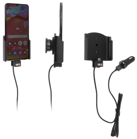 Brodit aktiivinen pidike USB-kaapelilla ja tupakansytyttimen adapterilla, Samsung Galaxy A70 (SM-A705)  ryhmässä Autohifi / Älypuhelin autossa / Älypuhelimen pidikkeet @ BRL (240721143)