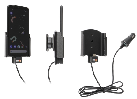 Brodit Aktiivinen pidike USB-kaapelilla ja tupakansytyttimen adapterilla, Google Pixel 4  ryhmässä Autohifi / Älypuhelin autossa / Älypuhelimen pidikkeet @ BRL (240721176)