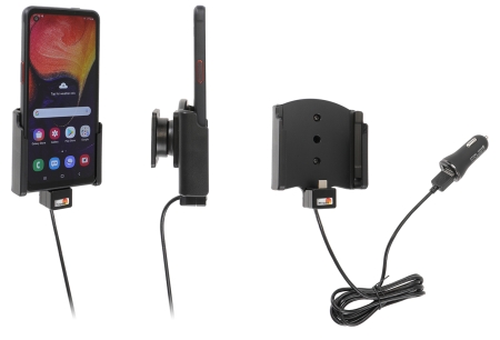 Brodit Aktiv pidike USB-kaapelilla ja tupakansytyttimen adapterilla, Samsung Galaxy Xcover Pro SM-G715  ryhmässä Autohifi / Älypuhelin autossa / Älypuhelimen pidikkeet @ BRL (240721178)