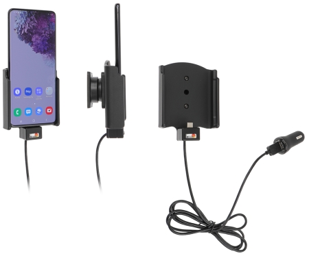 Brodit Aktiivinen pidike USB-kaapelilla ja tupakansytyttimen adapterilla, Samsung Galaxy S20 Plus 5G (SM-G986B/SM-G986F)  ryhmässä Autohifi / Älypuhelin autossa / Älypuhelimen pidikkeet @ BRL (240721191)
