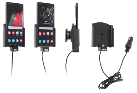 Brodit Aktiv-teline USB-kaapelilla ja tupakansytyttimen adapterilla, Samsung Galaxy S20 Ultra 5G (SM-G988B)/S21 Ultra 5G SM-G9988/DS ryhmässä Autohifi / Älypuhelin autossa / Älypuhelimen pidikkeet @ BRL (240721192)