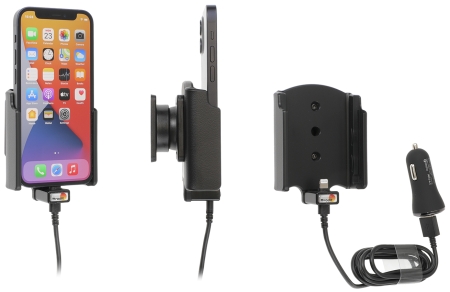 Brodit Aktiv-teline USB-kaapelilla ja tupakansytyttimen adapterilla, Apple iPhone 12 Mini  ryhmässä Autohifi / Älypuhelin autossa / Älypuhelimen pidikkeet @ BRL (240721234)