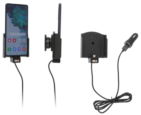 Brodit Aktiivinen pidike USB-kaapelilla ja tupakansytyttimen adapterilla, Samsung Galaxy S20 FE (SM-G780/SM-G781)  ryhmässä Autohifi / Älypuhelin autossa / Älypuhelimen pidikkeet @ BRL (240721240)