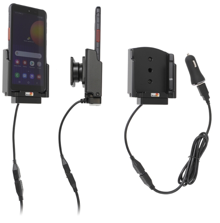 Brodit aktiivinen pidike USB-kaapelilla ja tupakansytyttimen adapterilla, Samsung Galaxy Xcover 5  ryhmässä Autohifi / Älypuhelin autossa / Älypuhelimen pidikkeet @ BRL (240721243)