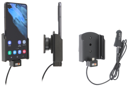 Brodit Aktiv-teline USB-kaapelilla ja tupakansytyttimen adapterilla, Samsung Galaxy S21 5G SM-G991B/SM-G991B/DS  ryhmässä Autohifi / Älypuhelin autossa / Älypuhelimen pidikkeet @ BRL (240721244)
